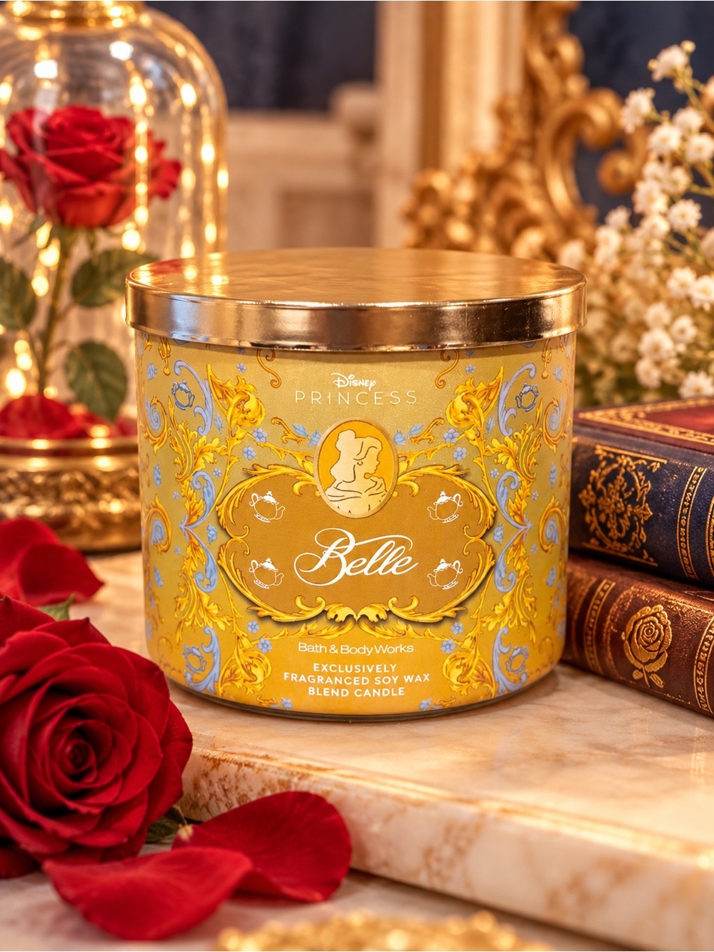 Bath & Body Works Disney Belle 3-Wick Scented Candle 14.5 oz NEW